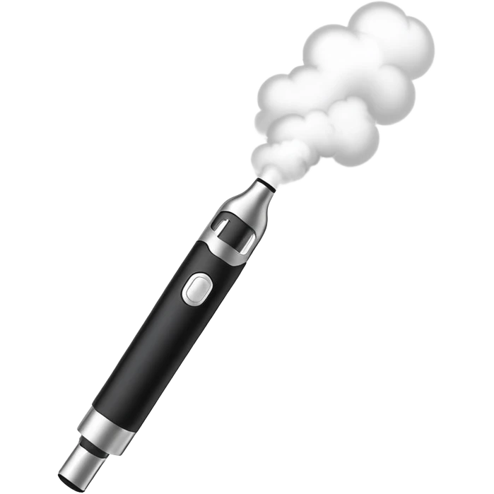 modern vape pen with vapor cloud emoji