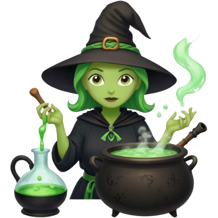 green witch cooking potion emoji