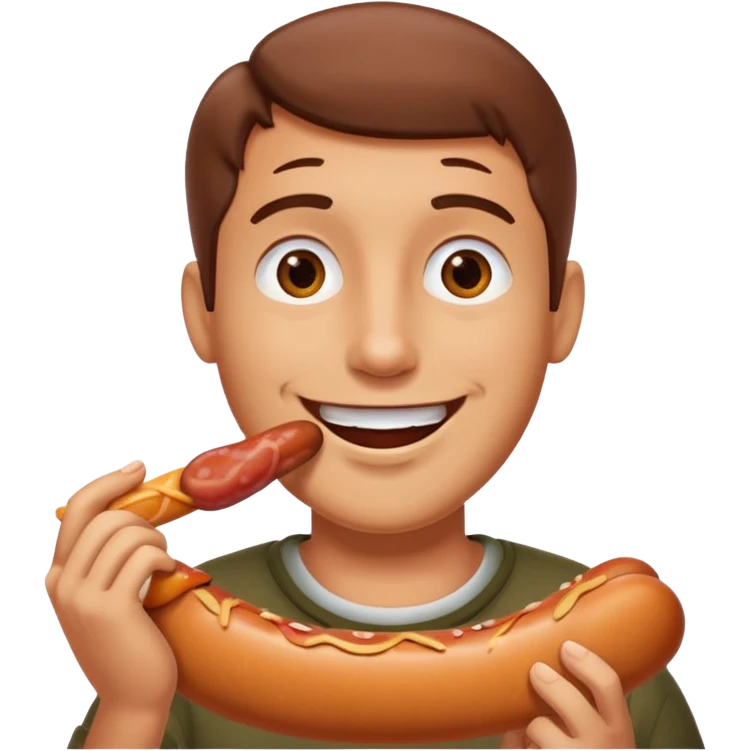 Face eating a sausage emoji