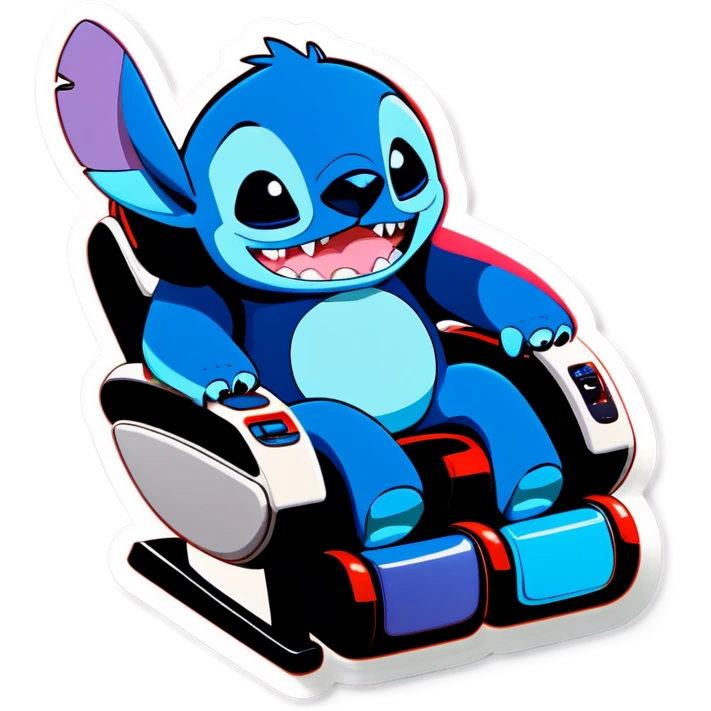 Stitch in a massage chair  emoji