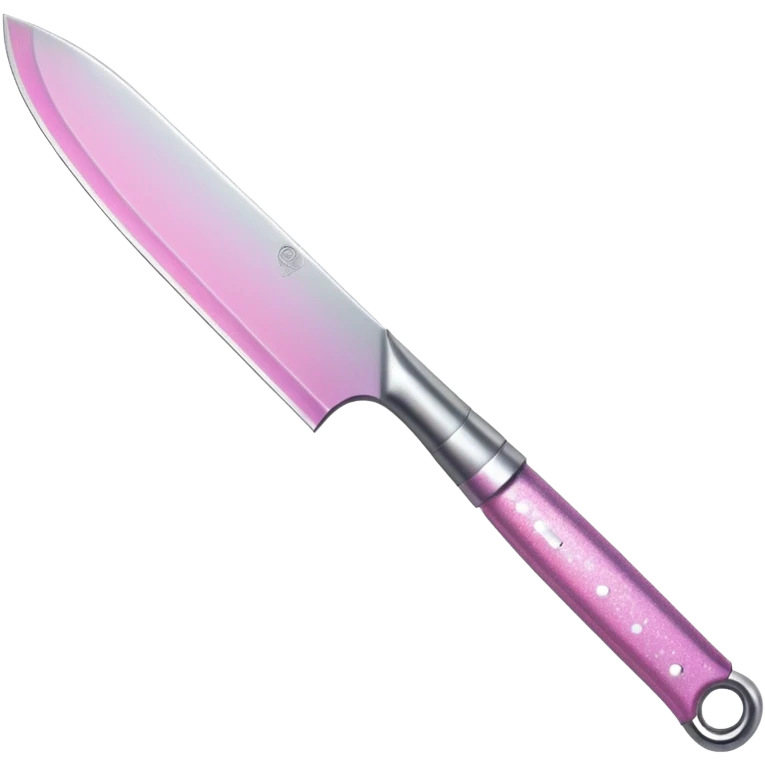 Pink ombré knife with glitter emoji