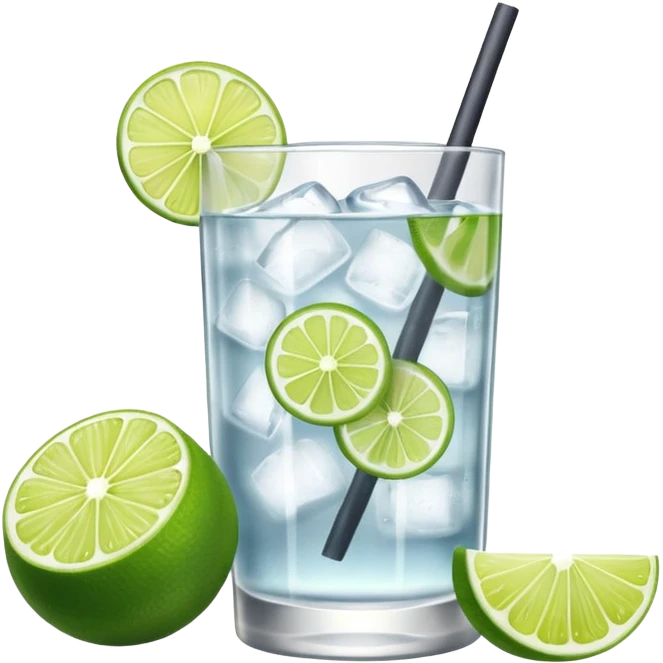 gin tonic emoji. with gin bottle next to it  emoji