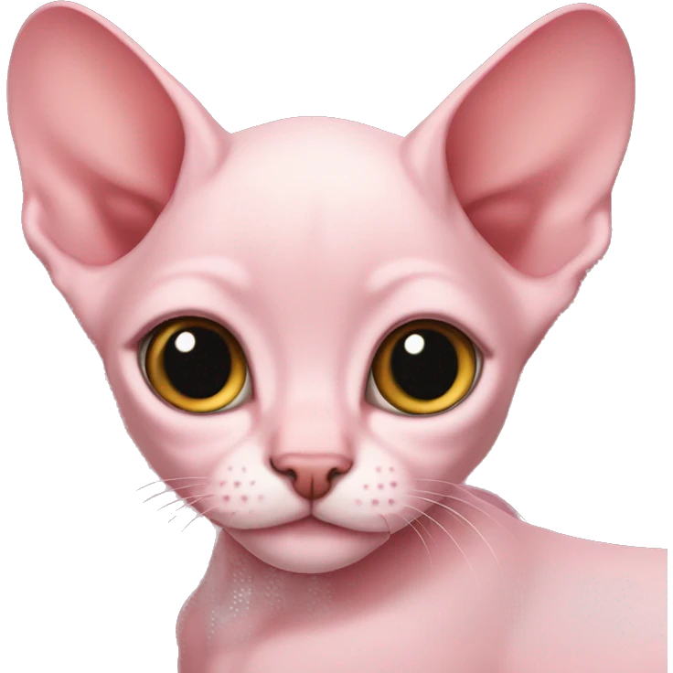 Pink sphinx kitten emoji