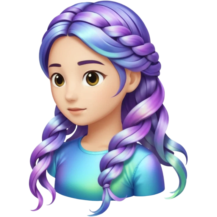 Iridescent braided hair  emoji