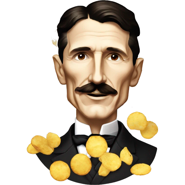 Nikola Tesla eaten chips Lase  emoji