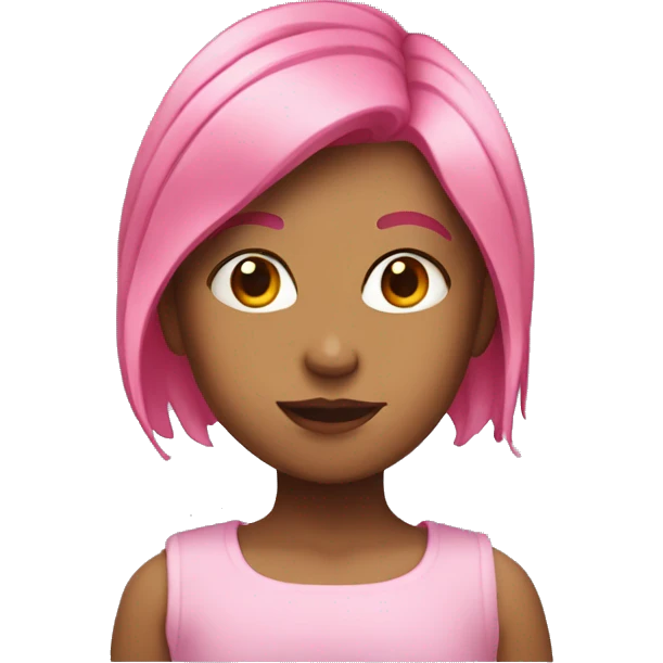 Girl with pink hair and dominant emoji