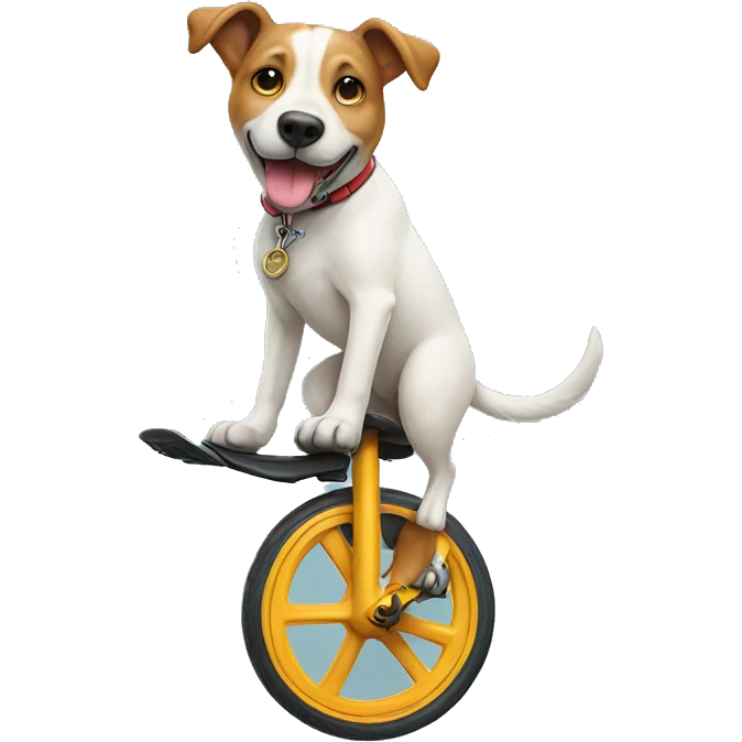 Dog riding a unicycle  emoji