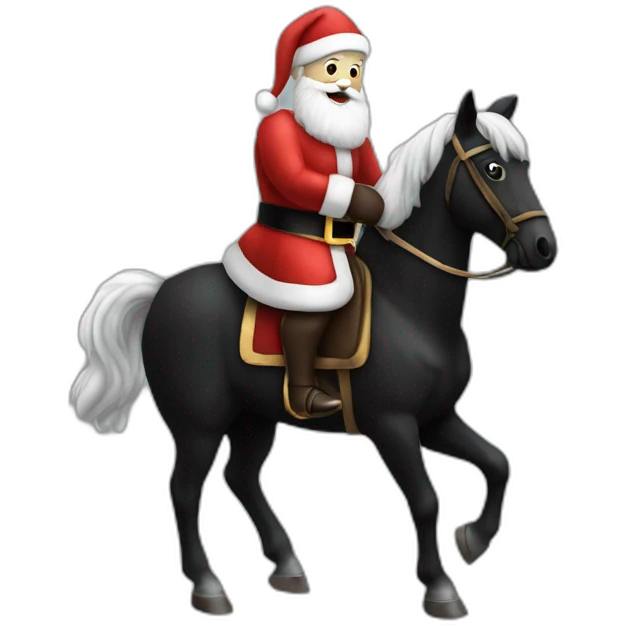 Santa Claus on a black horse emoji