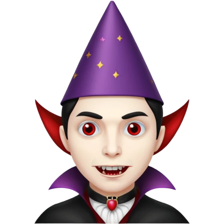 Vampire wearing party hat emoji
