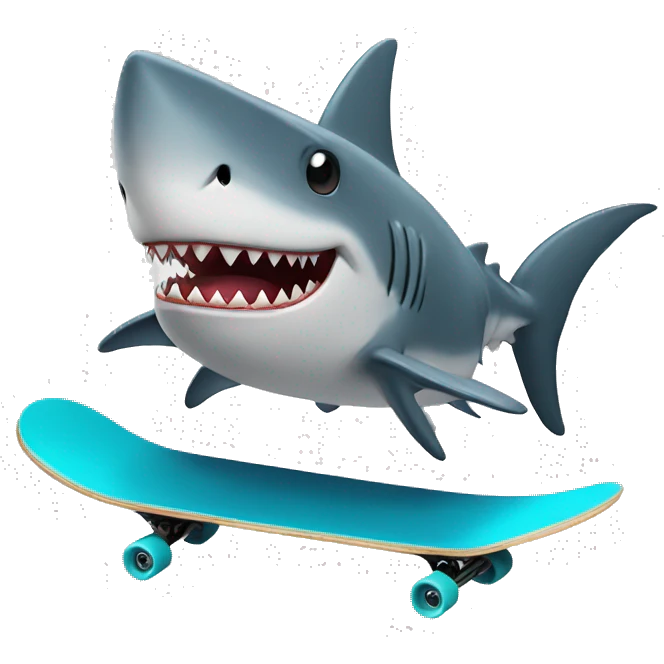shark on a skateboard emoji