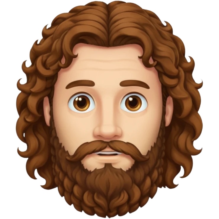 long curly hair bearded man emoji