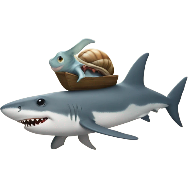 snail riding a shark emoji