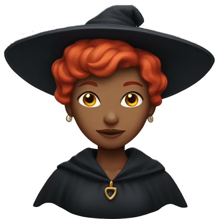 red short hair witch emoji