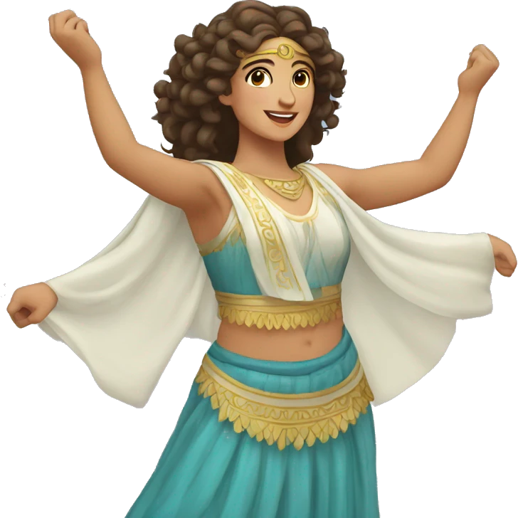 strong greek traditional folk dancer happy emoji