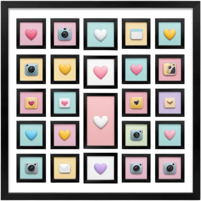 girly framed gallery of photos emoji