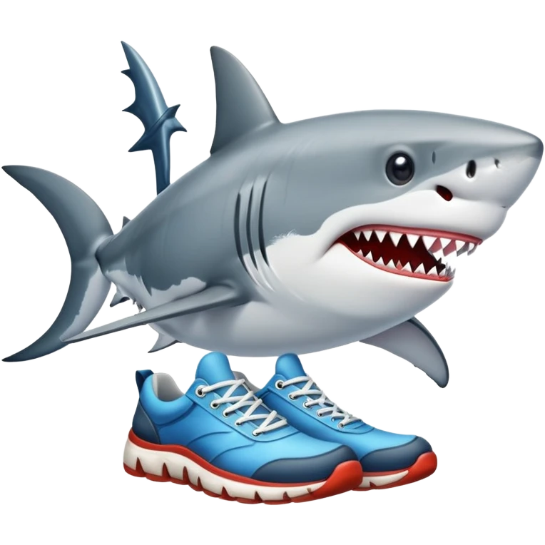 Tiburon con zapatos emoji