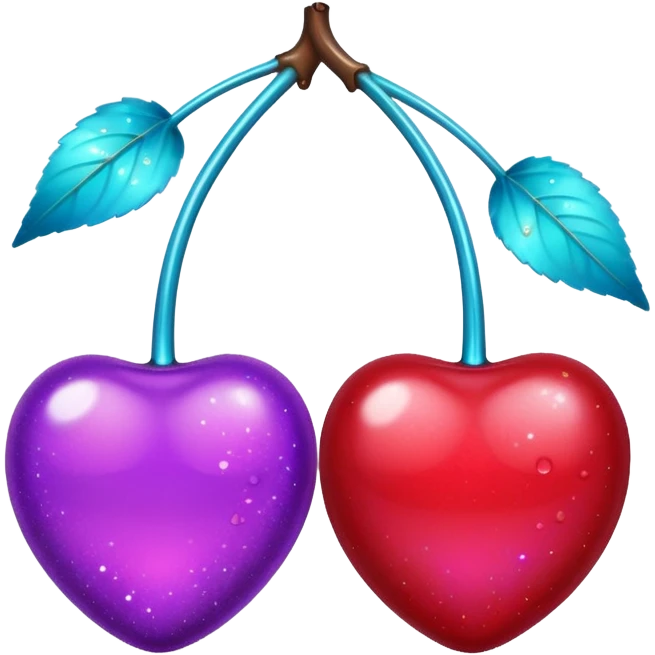 glitter purple and cian 2 cherrys emoji
