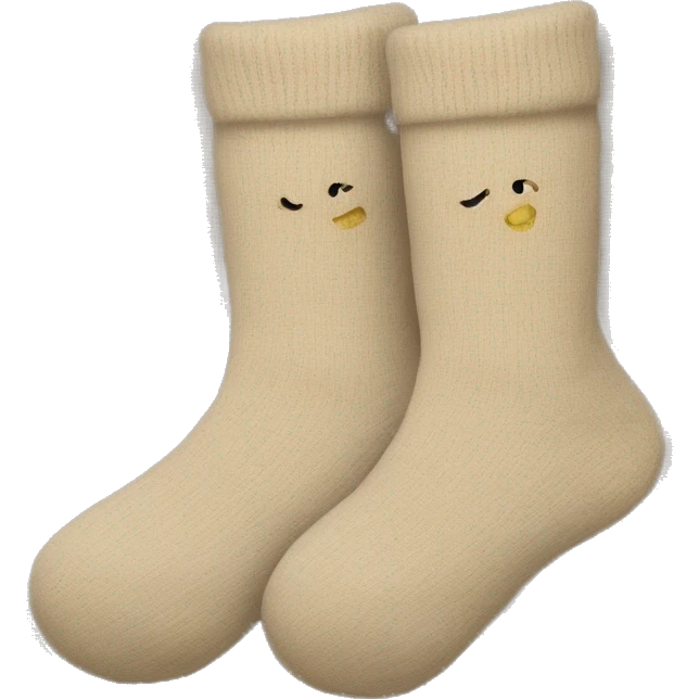 Two beige home socks emoji