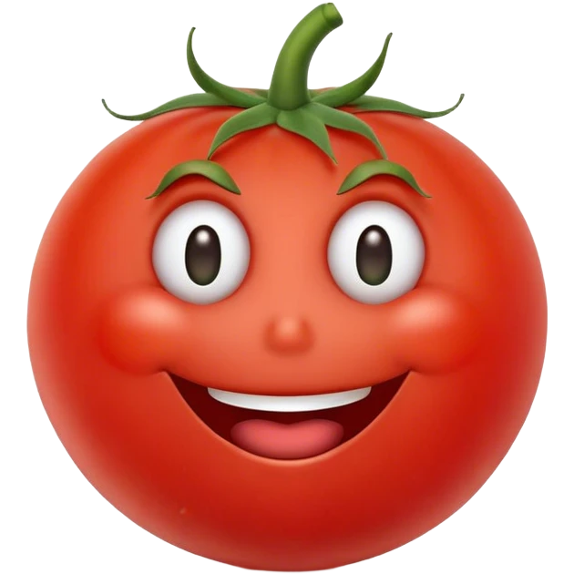 a tomato that is happy and smiling emoji