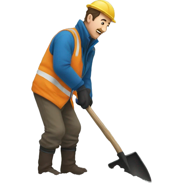 man dig in snow emoji