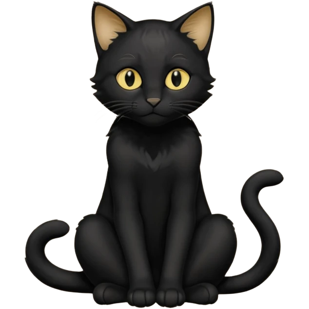 Chat noir peinture mignon assise peinture emoji