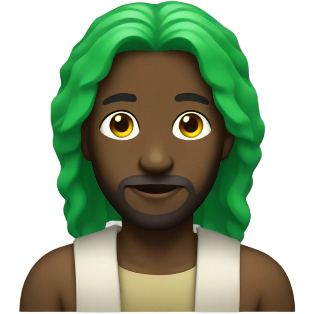 Black jesus with green hair emoji