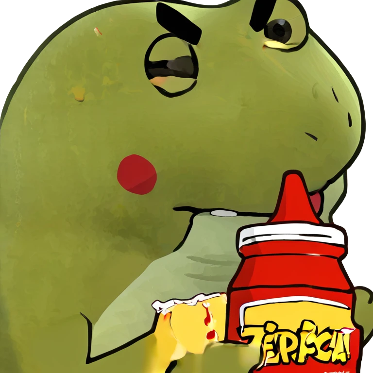 Pikachu eating ketchup  emoji