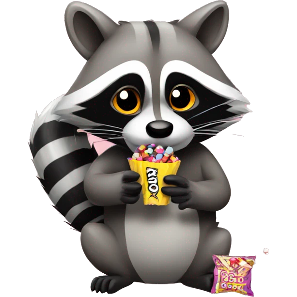 Raccoon with candy cigarette  emoji