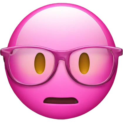 Pink round emoji smiley with glasses and bow on top  emoji