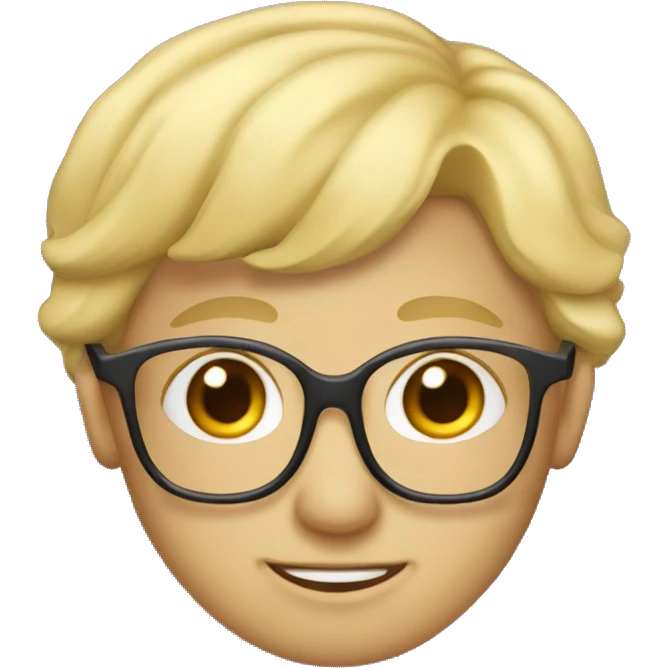 Blond hair scietific with glasses and lue eyes. emoji