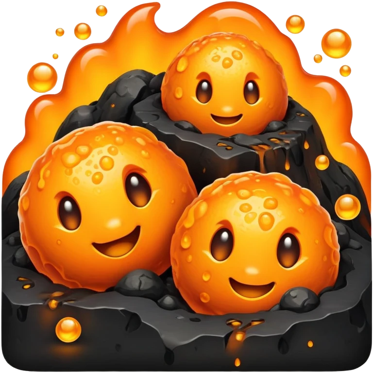 cheese balls in lava emoji