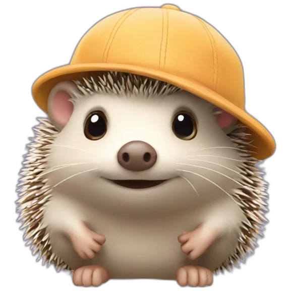 Hedgehog with a cap emoji