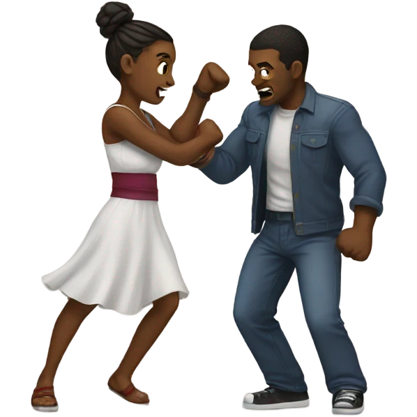 Fighting couple emoji