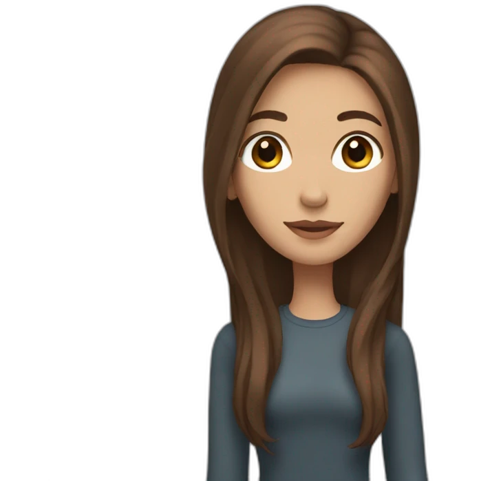 Tall girl with Brown long Hair and Brown eyes emoji