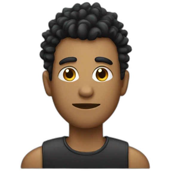 a dark man with a curly black mohawk emoji