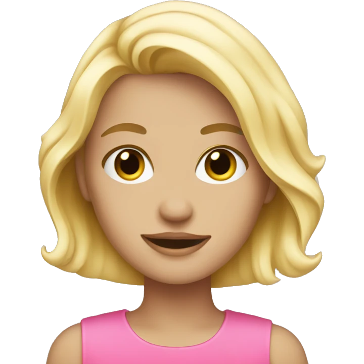 Blonde girl who likes the color pink emoji
