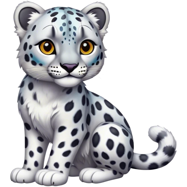 Colorful vibrant snow-leopard, full-body emoji