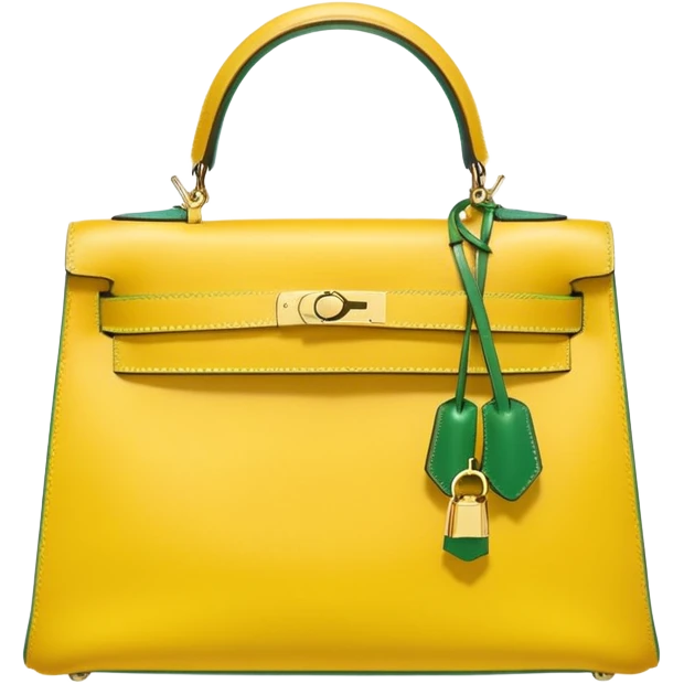 hermes kelly yellow green bag emoji