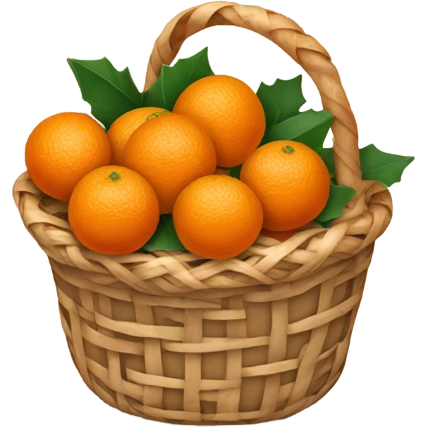 Christmas basket with tangerines emoji