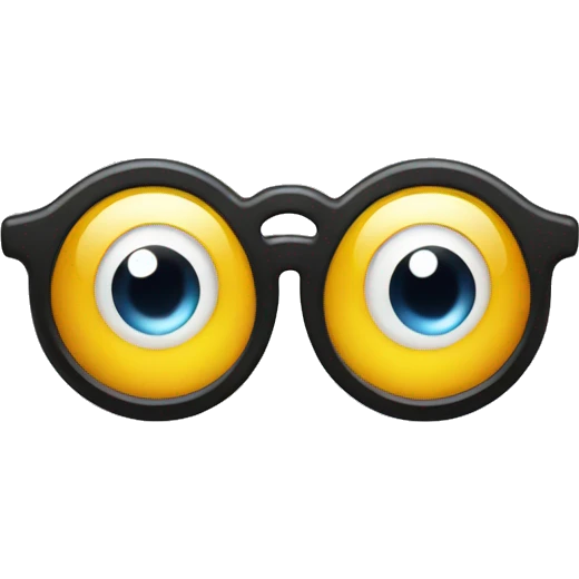 eye emoji with glasses, transparent background emoji