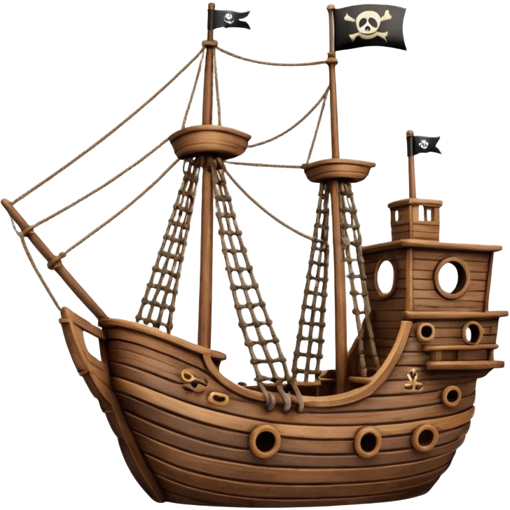 little pirate ship for penguins emoji