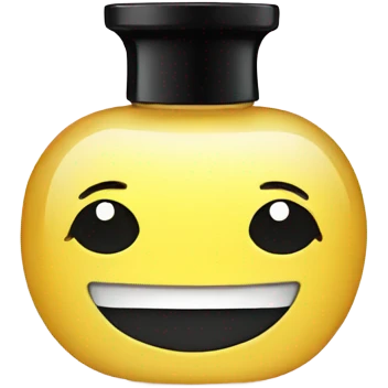 smiling perfume with black cap emoji