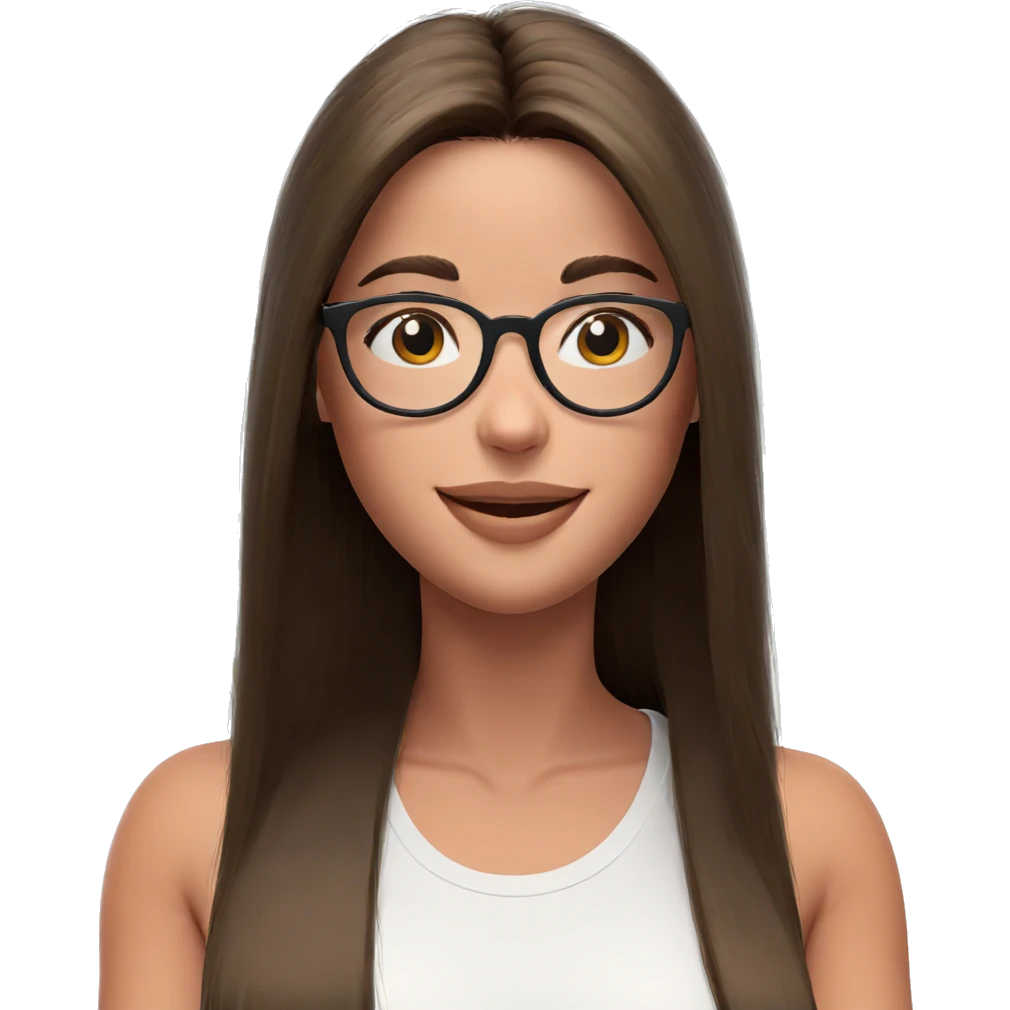 smiling girl with glasses emoji