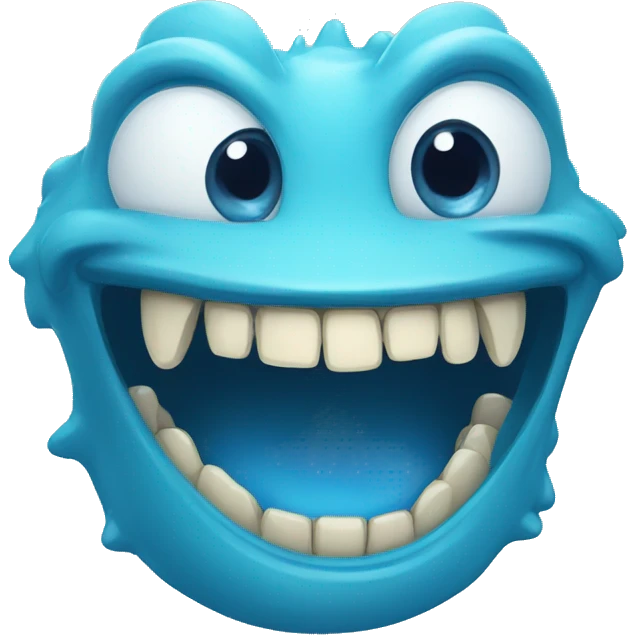 blue teeth smile monster emoji