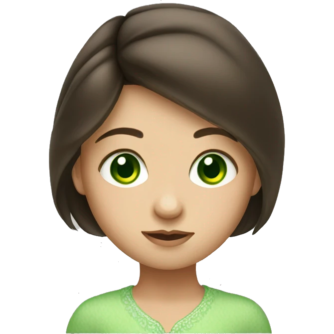 Small brunette Russian girl with green eyes emoji