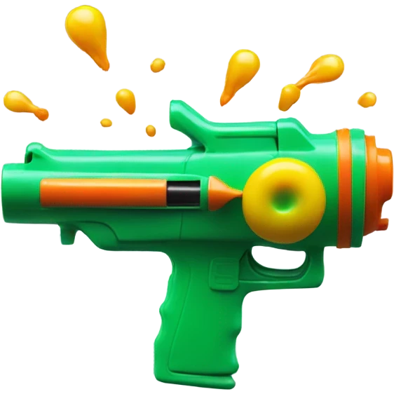 Squirt gun shooting a bullet emoji