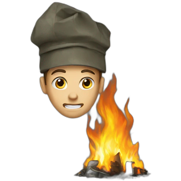Israel in burning trash emoji