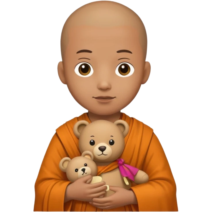 Monk with teddy bear toy  emoji