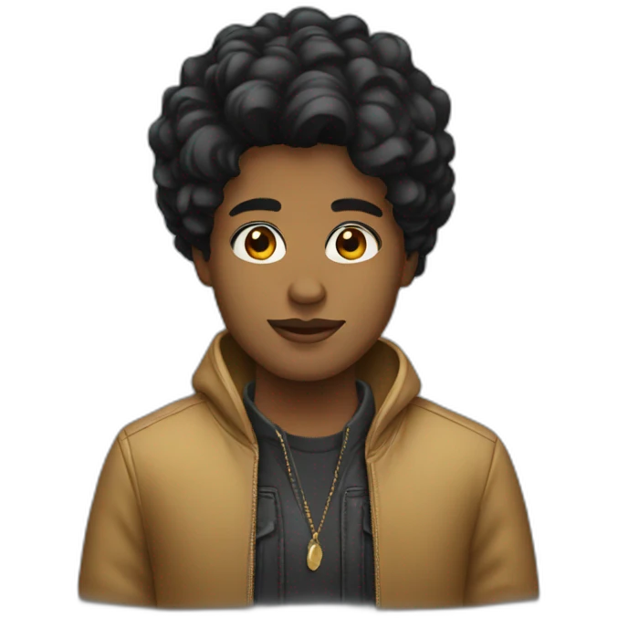 black haired designer emoji