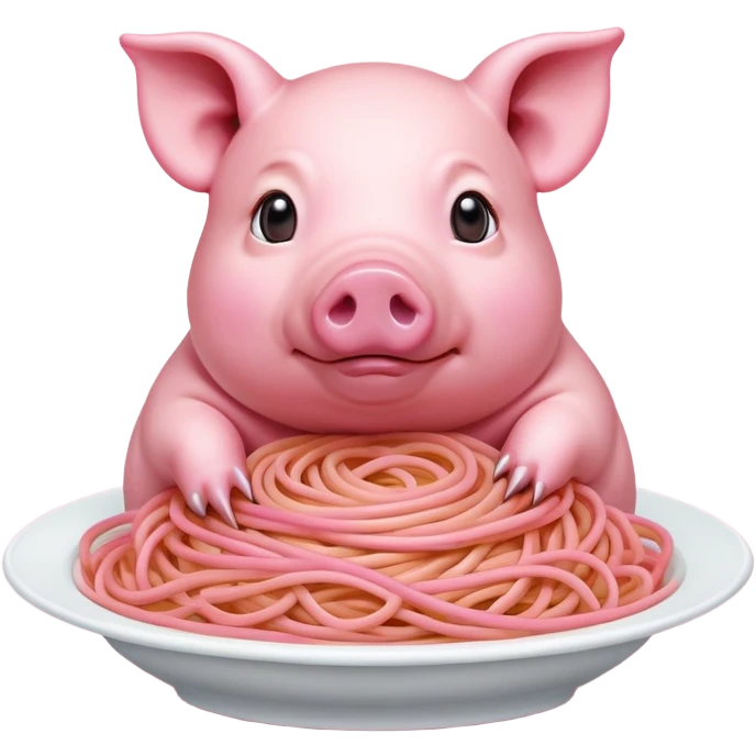   renaissance monalisa pig with pink spaghetti background  emoji